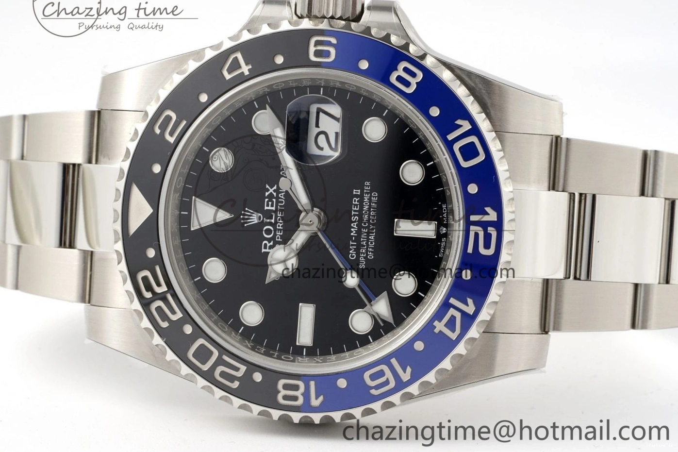 1218 Sleek GMT-Master II 126710 BLNR Blue Black Ceramic Clean Factory Best Edition on Oyster Bracelet DD3285 CHS 1990